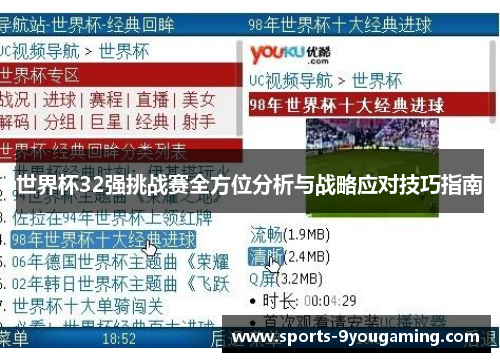 世界杯32强挑战赛全方位分析与战略应对技巧指南 世界杯32强挑战赛全方位分析与战略应对技巧指南