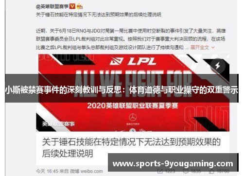 小斯被禁赛事件的深刻教训与反思：体育道德与职业操守的双重警示
