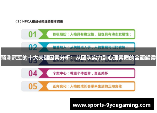 预测冠军的十大关键因素分析：从团队实力到心理素质的全面解读